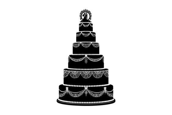 Black Wedding Cake with White Decoration: Bold Contrast for Modern Design