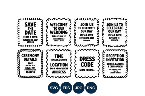 Elegant Black & White Wedding Suite for Emma & David