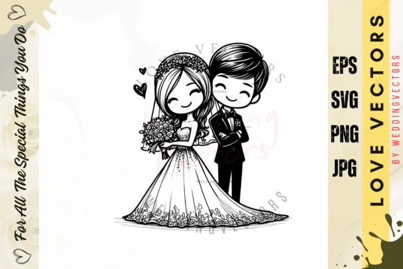 Elegant Wedding Couple & Love Vectors for Timeless Design