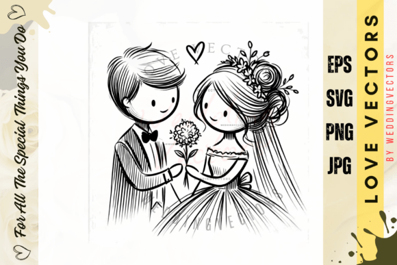 Modern Romantic Ceremony Illustration - C544: A Designer's Love Story