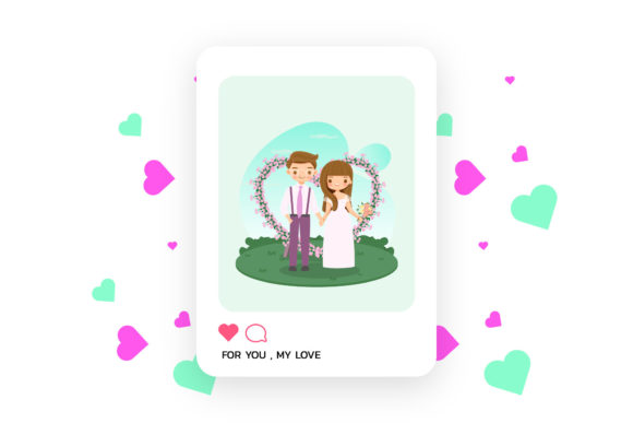Valentine Photocard Wedding Couple: A Designer's Delight