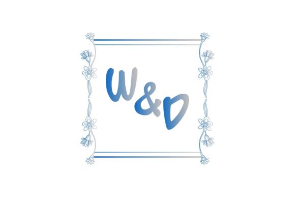 W & D Initial Flower Wedding Invitation and Monogram Design