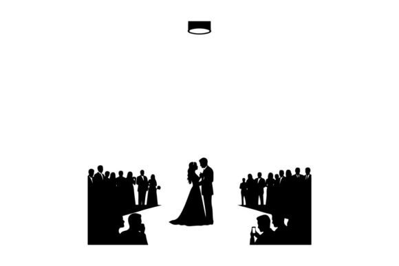 Wedding Ceremony Silhouettes: Clean, Modern Flat Design