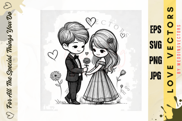 Wedding Couple and Love Vectors - C4994: Design That Feels Like a First Dance
