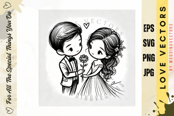 Wedding Couple and Love Vectors - C548: Designing Romance